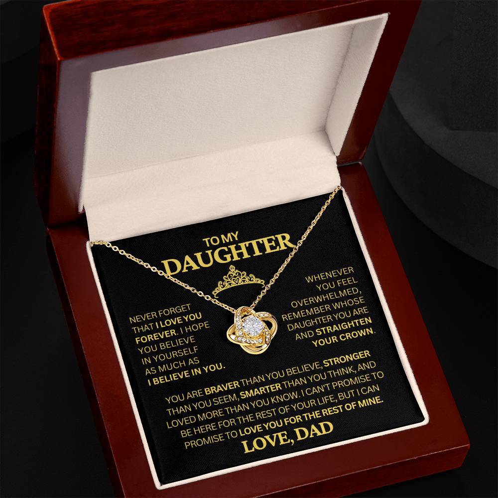 Beautiful Gift for Daughter From Dad "Never Forget That I Love You" Necklace