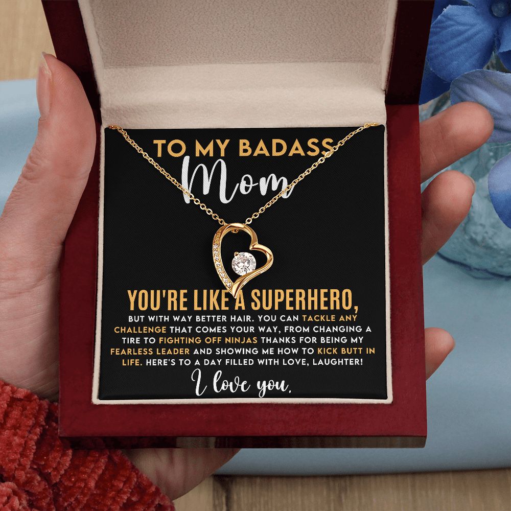TO MY BADASS MOM FOREVER LOVE NECKLACE PERFECT FOR A MOTHER'S DAY GIFT!