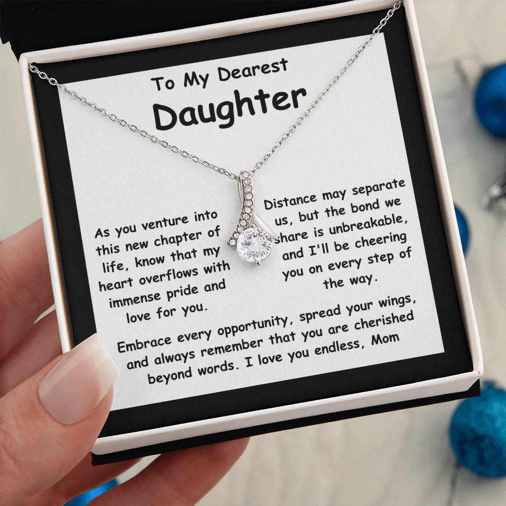 To My Dearest Daughter message card with the adorable Alluring Beauty Necklace.