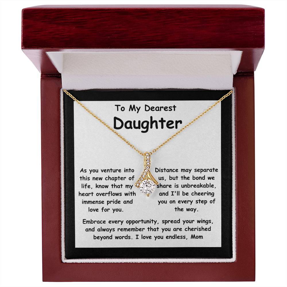 To My Dearest Daughter message card with the adorable Alluring Beauty Necklace.