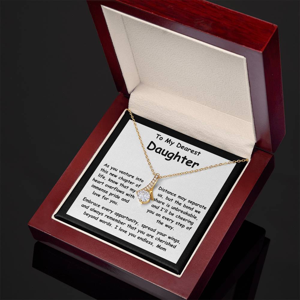 To My Dearest Daughter message card with the adorable Alluring Beauty Necklace.