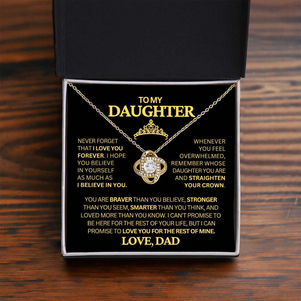 To My Daughter From Dad / Love Knot Necklace