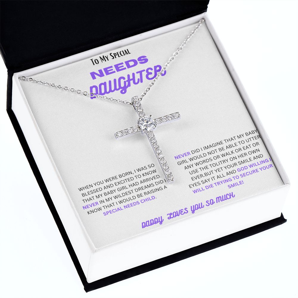 TO MY SPECIAL NEEDS DAUGHTER, A CZ CROSS NECKLACE ESPECIALLY FOR YOU