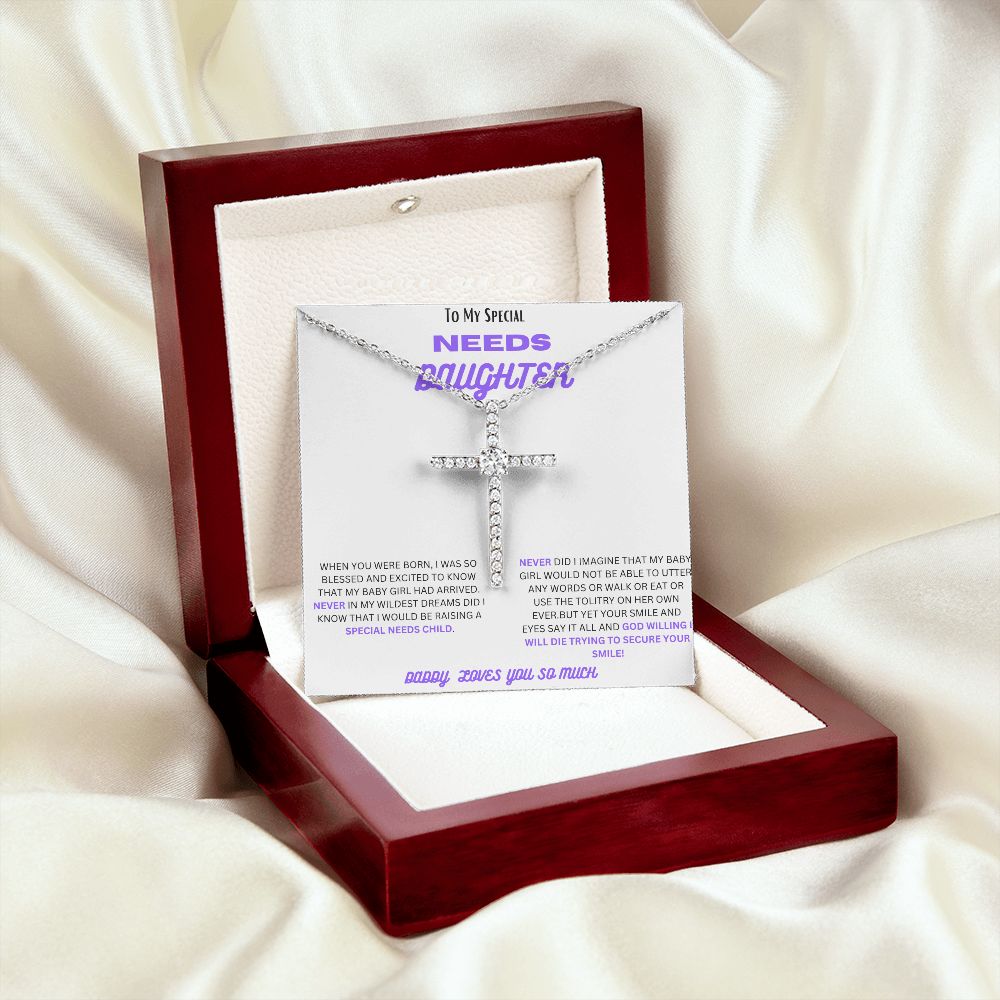 TO MY SPECIAL NEEDS DAUGHTER, A CZ CROSS NECKLACE ESPECIALLY FOR YOU