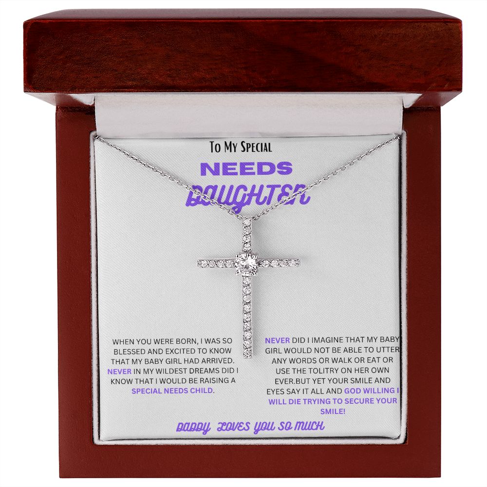 TO MY SPECIAL NEEDS DAUGHTER, A CZ CROSS NECKLACE ESPECIALLY FOR YOU