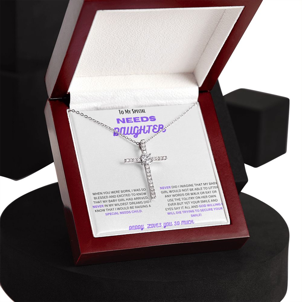 TO MY SPECIAL NEEDS DAUGHTER, A CZ CROSS NECKLACE ESPECIALLY FOR YOU
