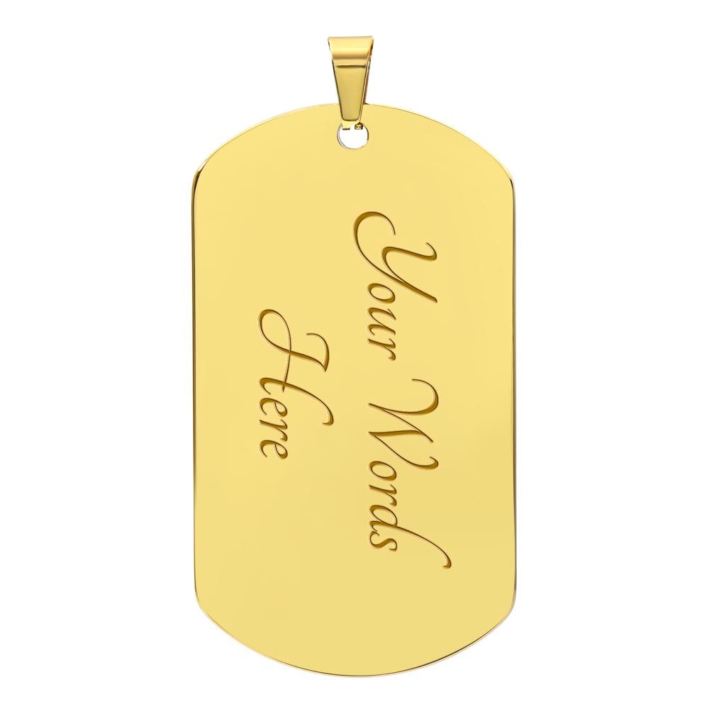 TO MY SON DOG TAG BLK AND GOLD