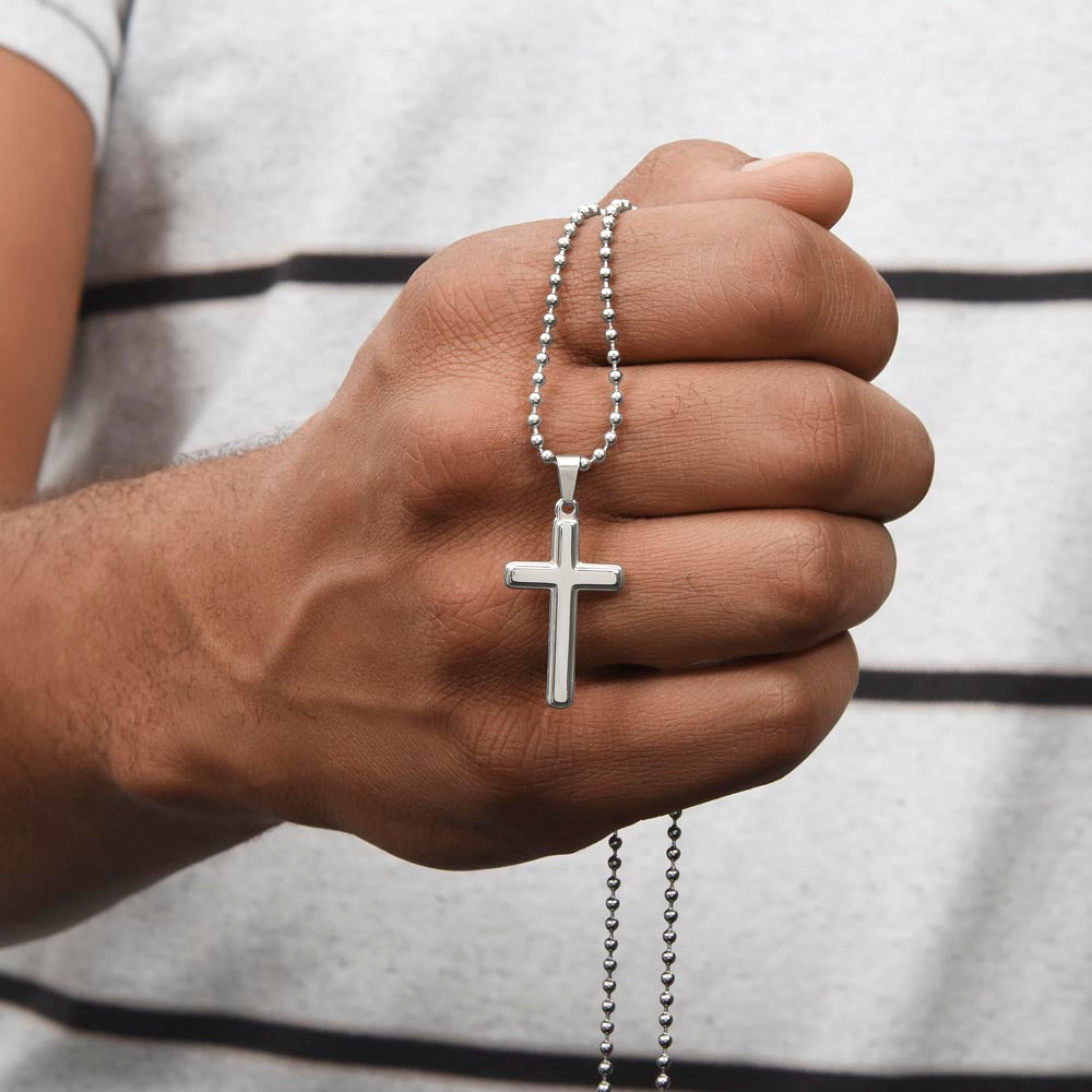 To My Courageous Son / Stainless Cross Necklace (LoveONLYGifts))
