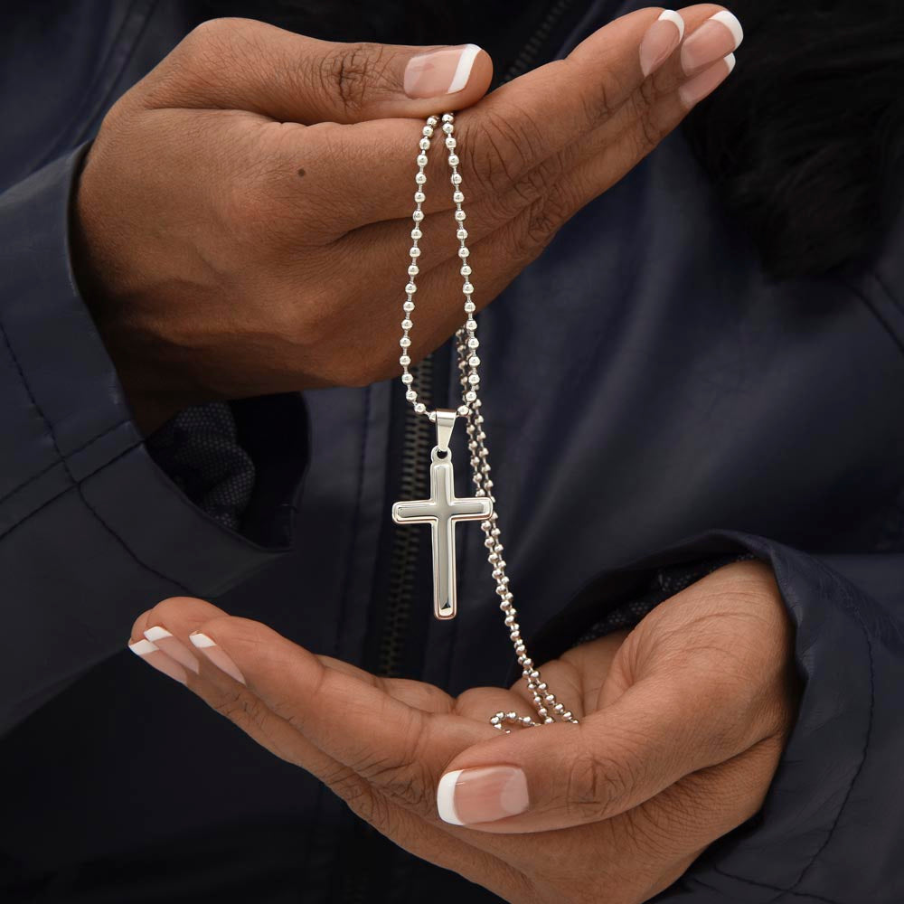 To My Courageous Son / Stainless Cross Necklace (LoveONLYGifts))