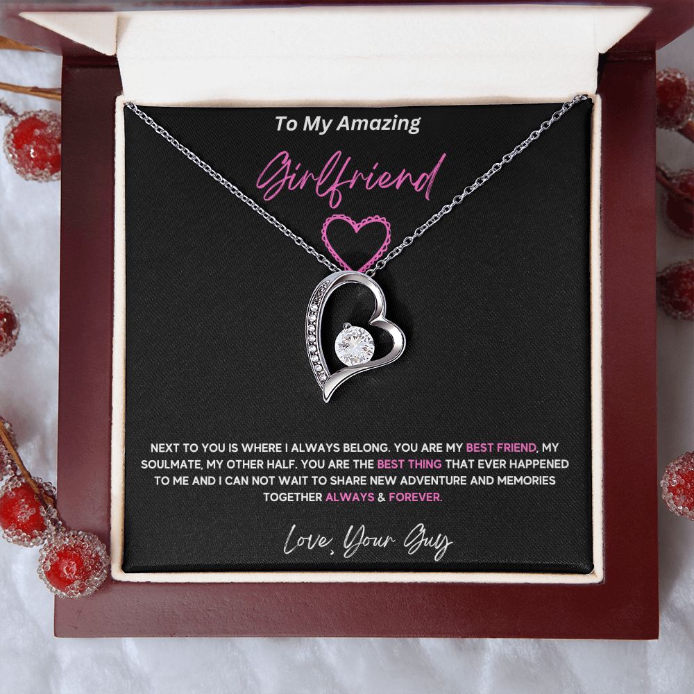 To My Amazing Girlfriend on demand love necklace message card