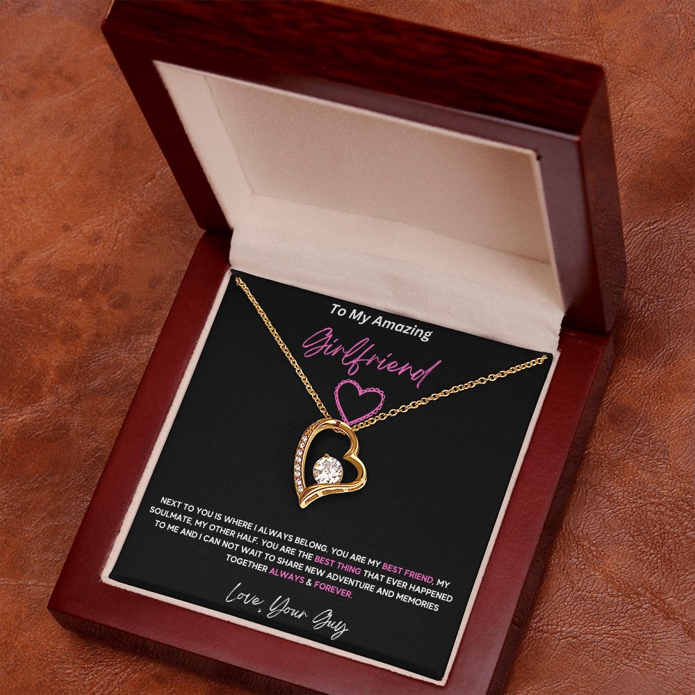 To My Amazing Girlfriend on demand love necklace message card