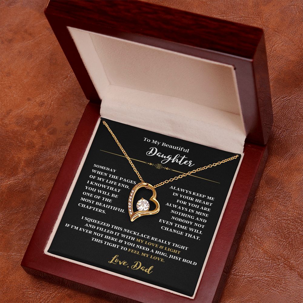 TO MY BEAUTIFUL DAUGHTER A FOREVER LOVE NECKLACE FOR DAD