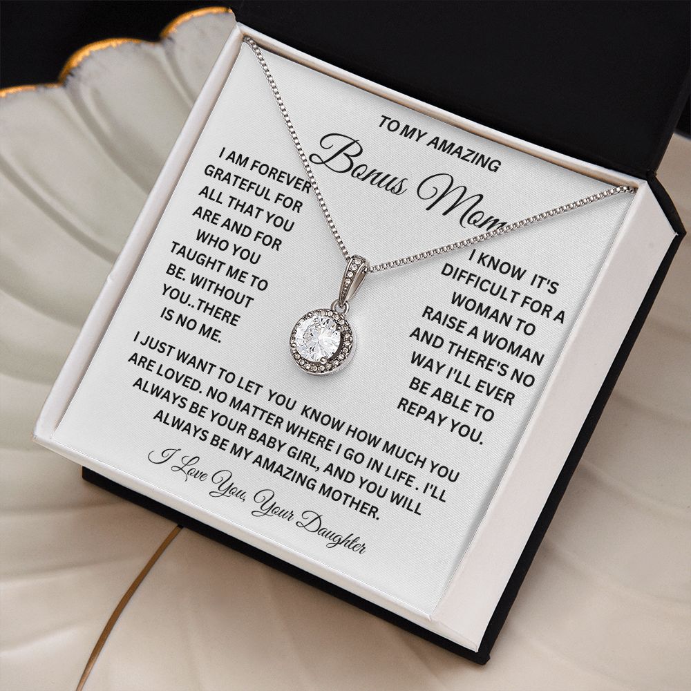TO MY AMAZING BONUS MOM HAPPY MOTHER'S DAY, ENJOY THIS BEAUTIFUL ETERNAL HOPE NECKLACE