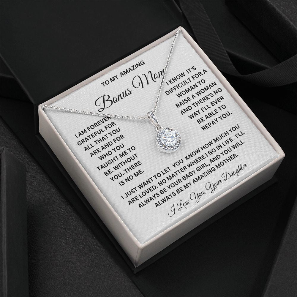 TO MY AMAZING BONUS MOM HAPPY MOTHER'S DAY, ENJOY THIS BEAUTIFUL ETERNAL HOPE NECKLACE