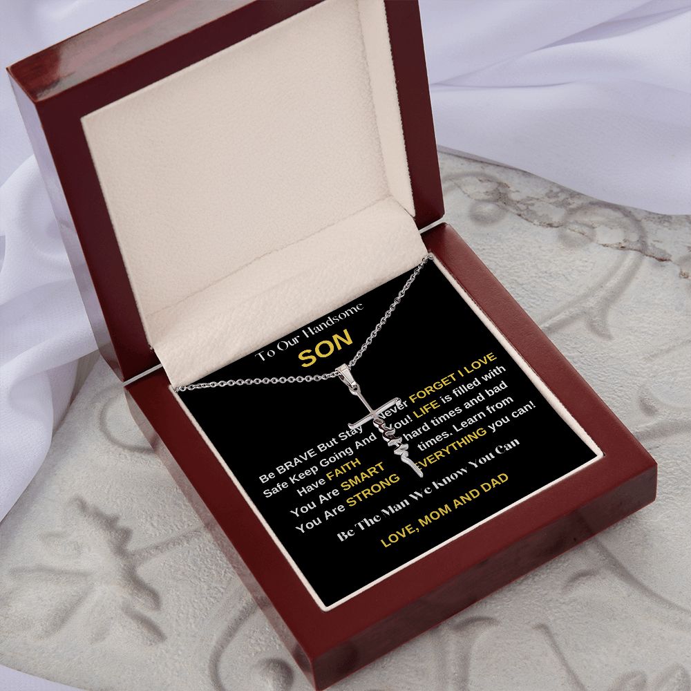 To My Handsome Son / Faith Cross Necklace