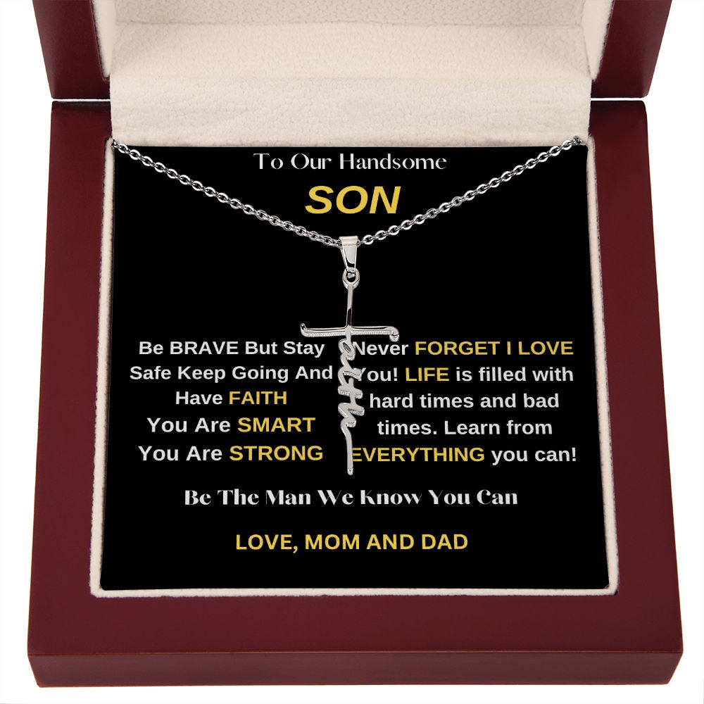 To My Handsome Son / Faith Cross Necklace