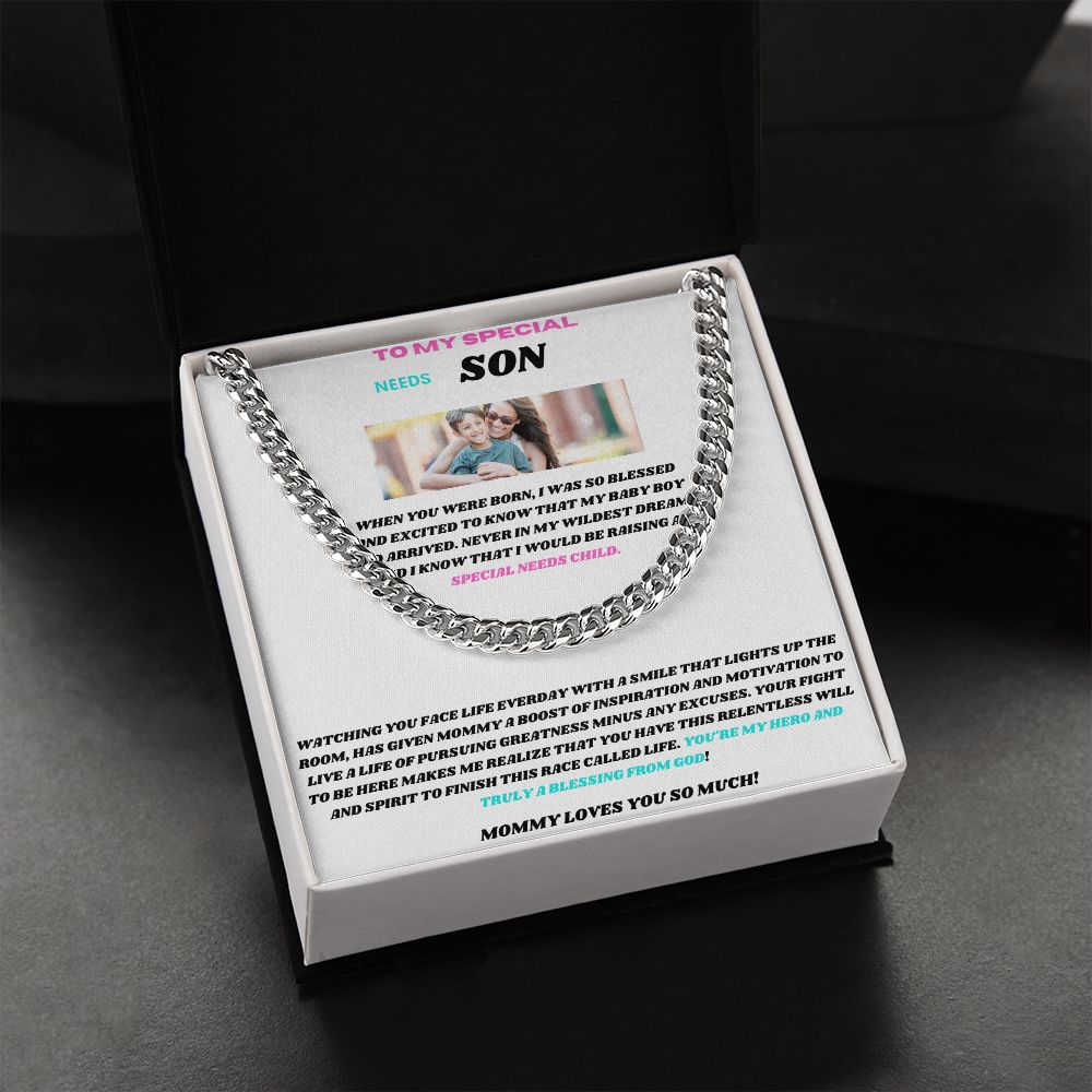 TO MY SPECIAL NEEDS SON SHARING MY LOVE WITH THE CUBAN LINK CHAIN