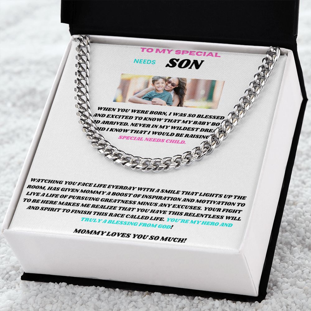 TO MY SPECIAL NEEDS SON SHARING MY LOVE WITH THE CUBAN LINK CHAIN