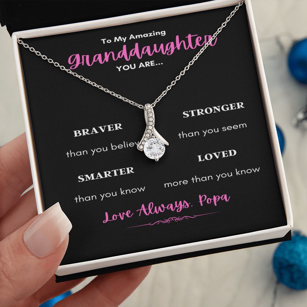 TO MY AMAZING GRANDDAUGHTER ENJOY THE ALLURING BEAUTY NECKLACE YOU ARE LOVED