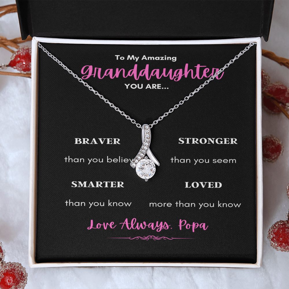TO MY AMAZING GRANDDAUGHTER ENJOY THE ALLURING BEAUTY NECKLACE YOU ARE LOVED