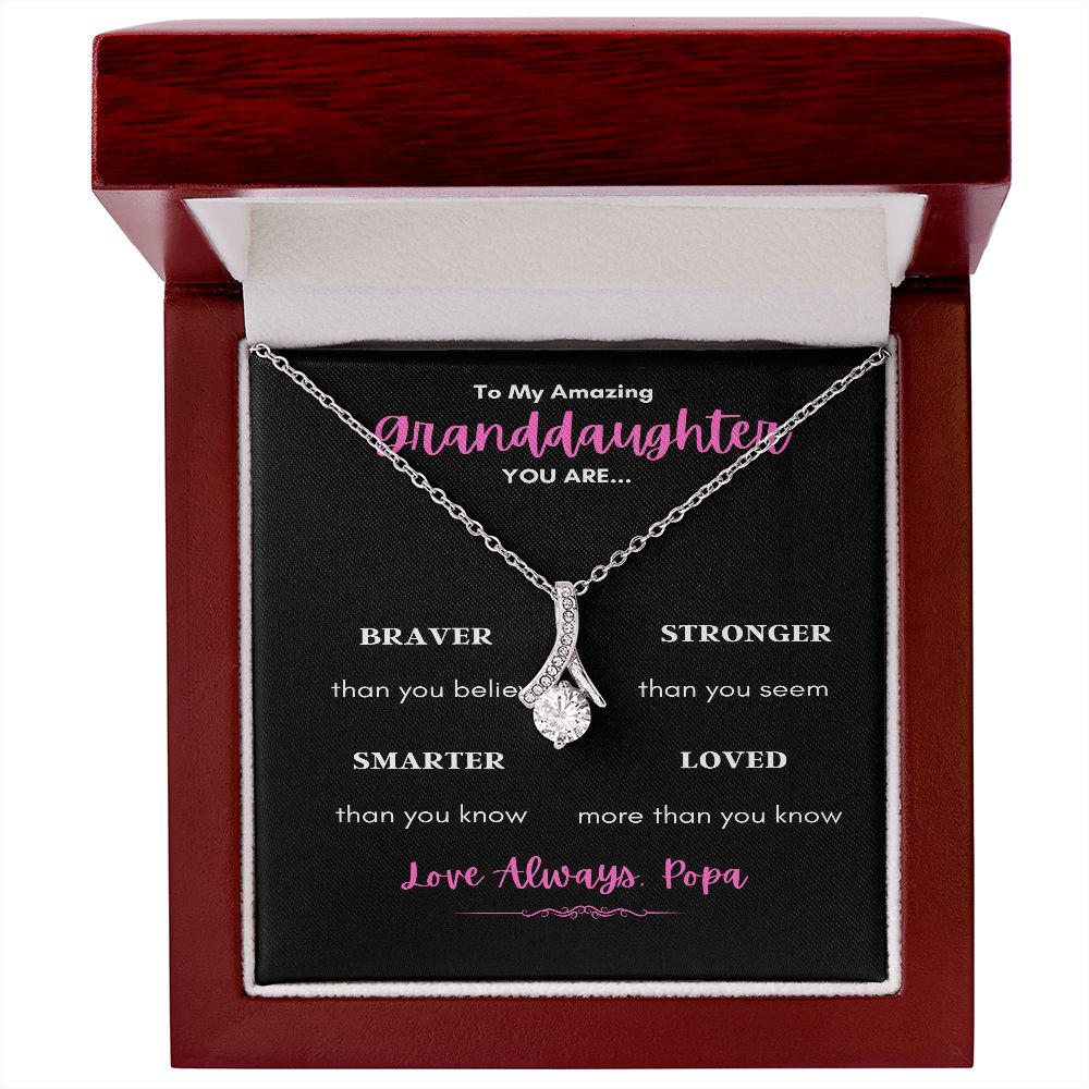 TO MY AMAZING GRANDDAUGHTER ENJOY THE ALLURING BEAUTY NECKLACE YOU ARE LOVED