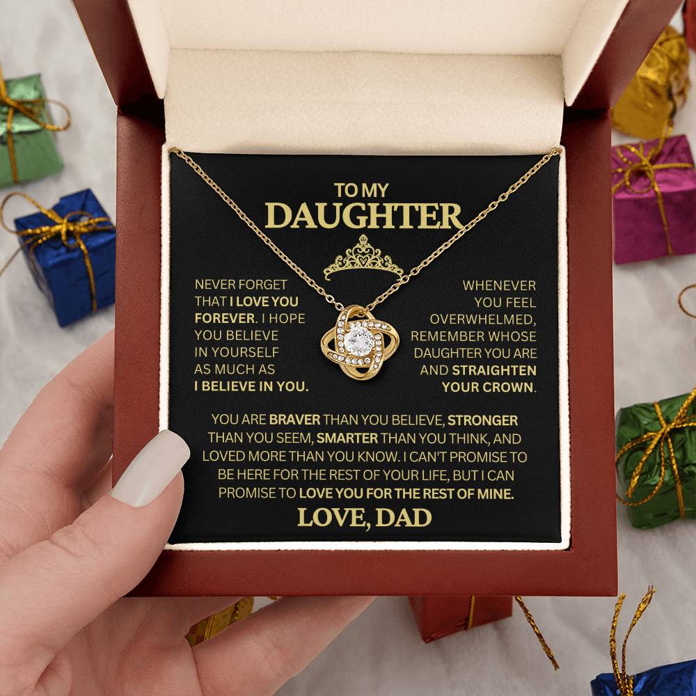 Beautiful Gift for Daughter From Dad "Never Forget That I Love You" Necklace