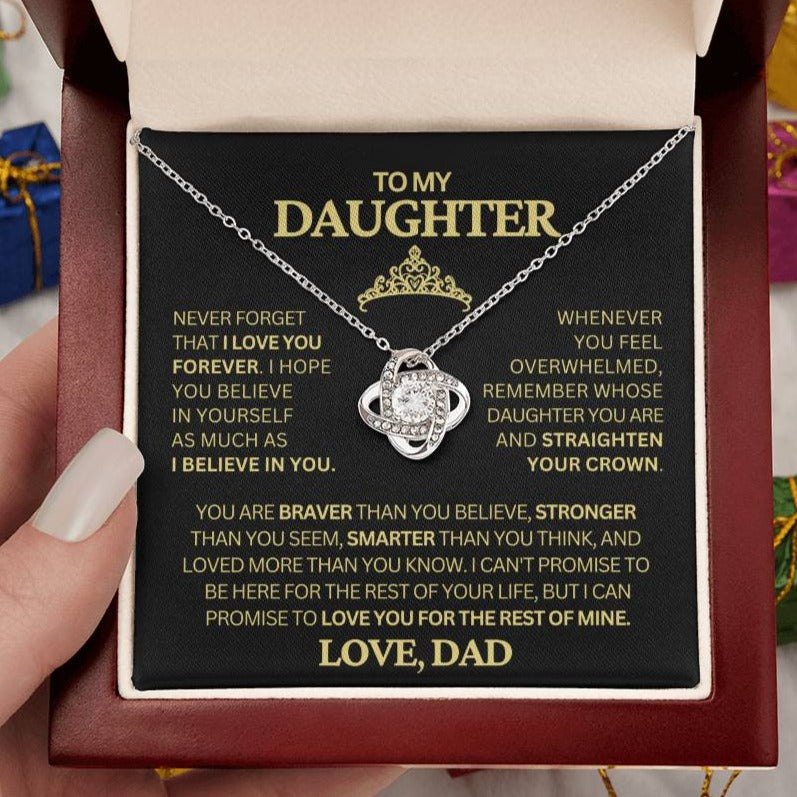 Beautiful Gift for Daughter From Dad "Never Forget That I Love You" Necklace