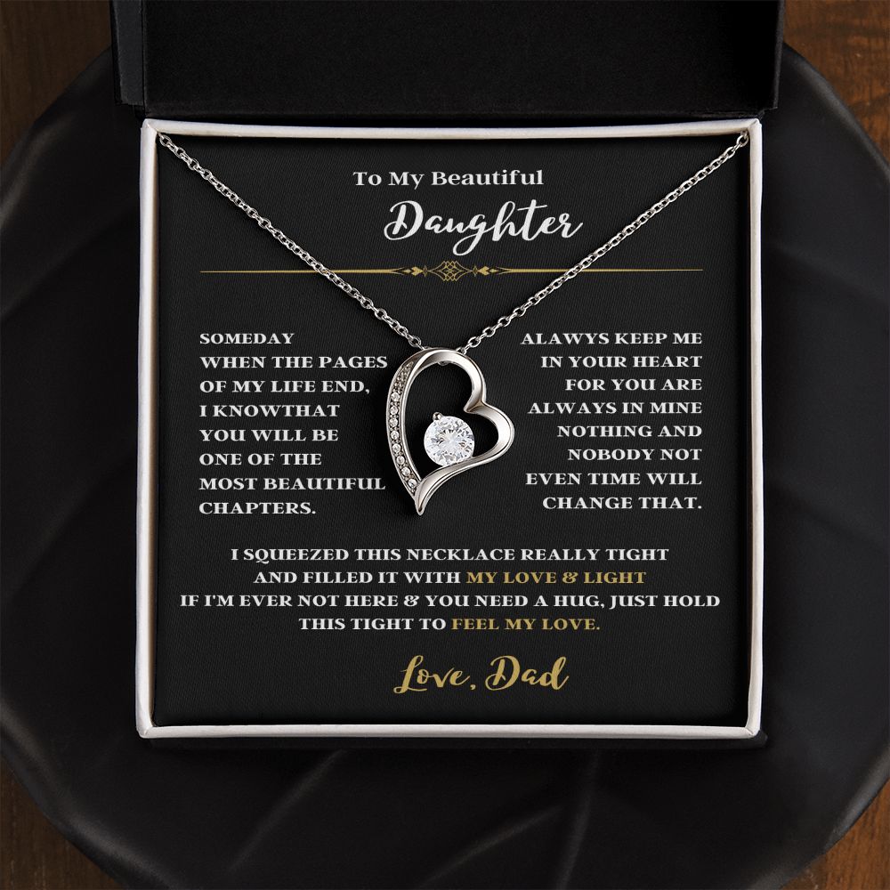 TO MY BEAUTIFUL DAUGHTER A FOREVER LOVE NECKLACE FOR DAD