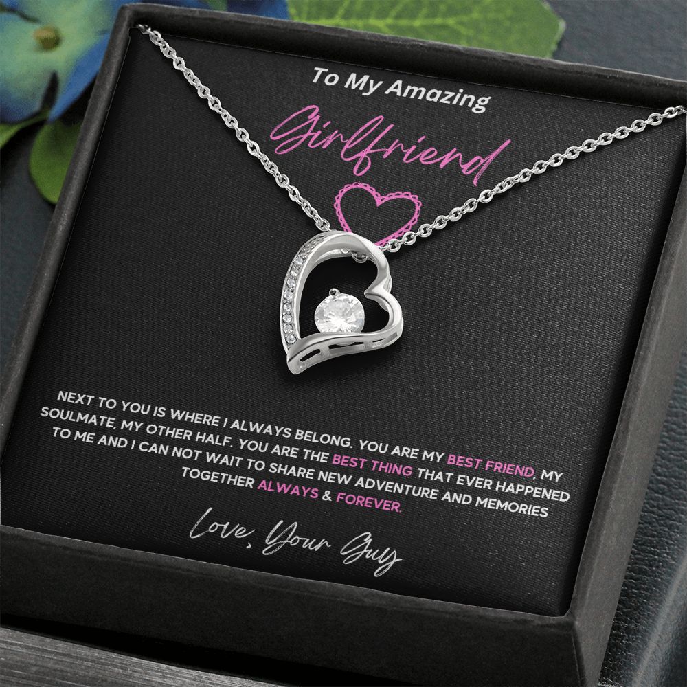 To My Amazing Girlfriend on demand love necklace message card