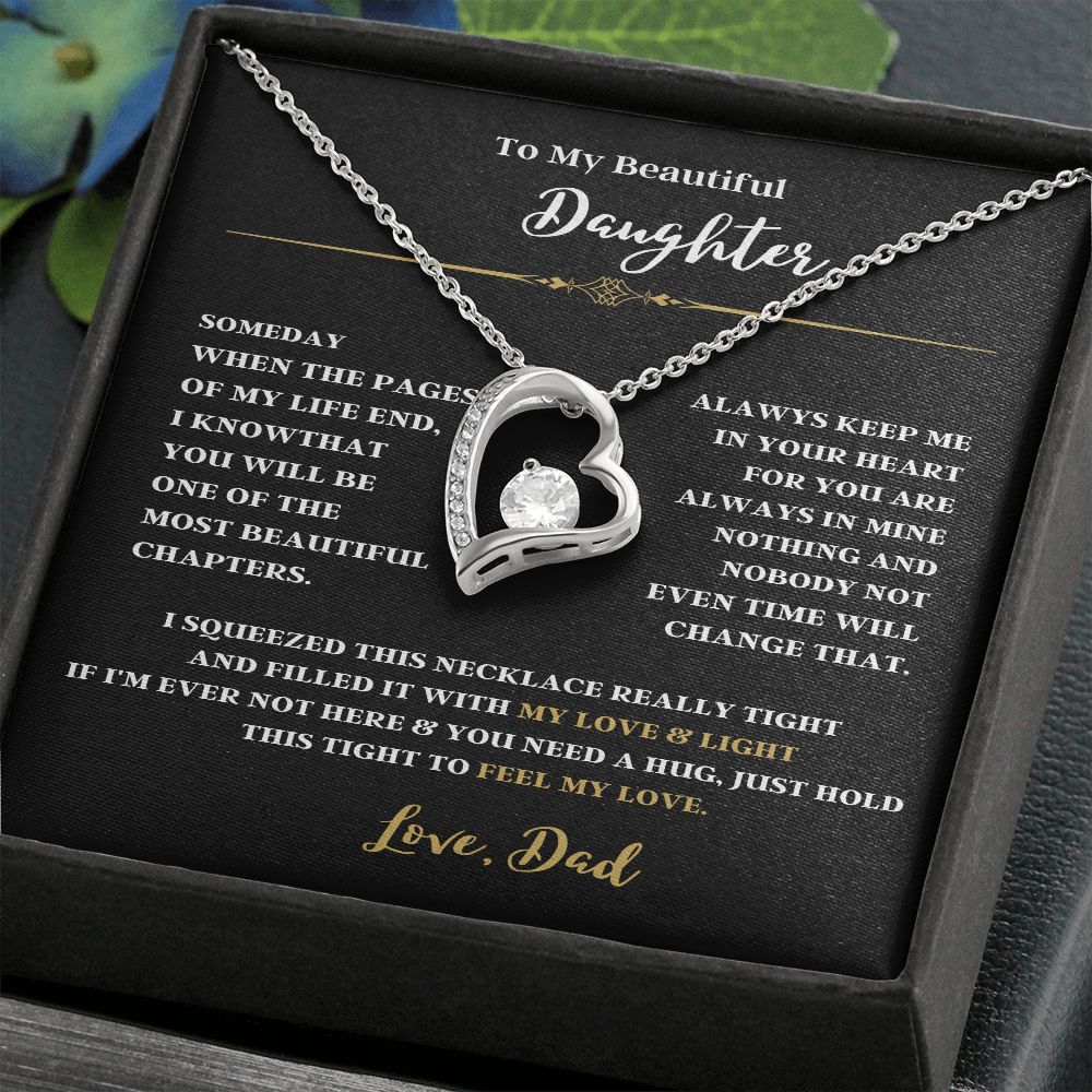 TO MY BEAUTIFUL DAUGHTER A FOREVER LOVE NECKLACE FOR DAD