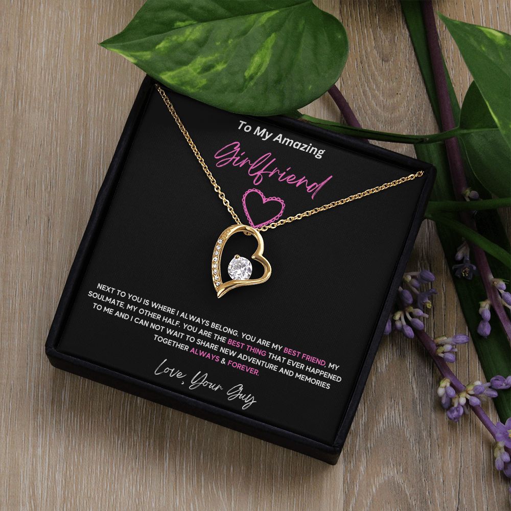 To My Amazing Girlfriend on demand love necklace message card