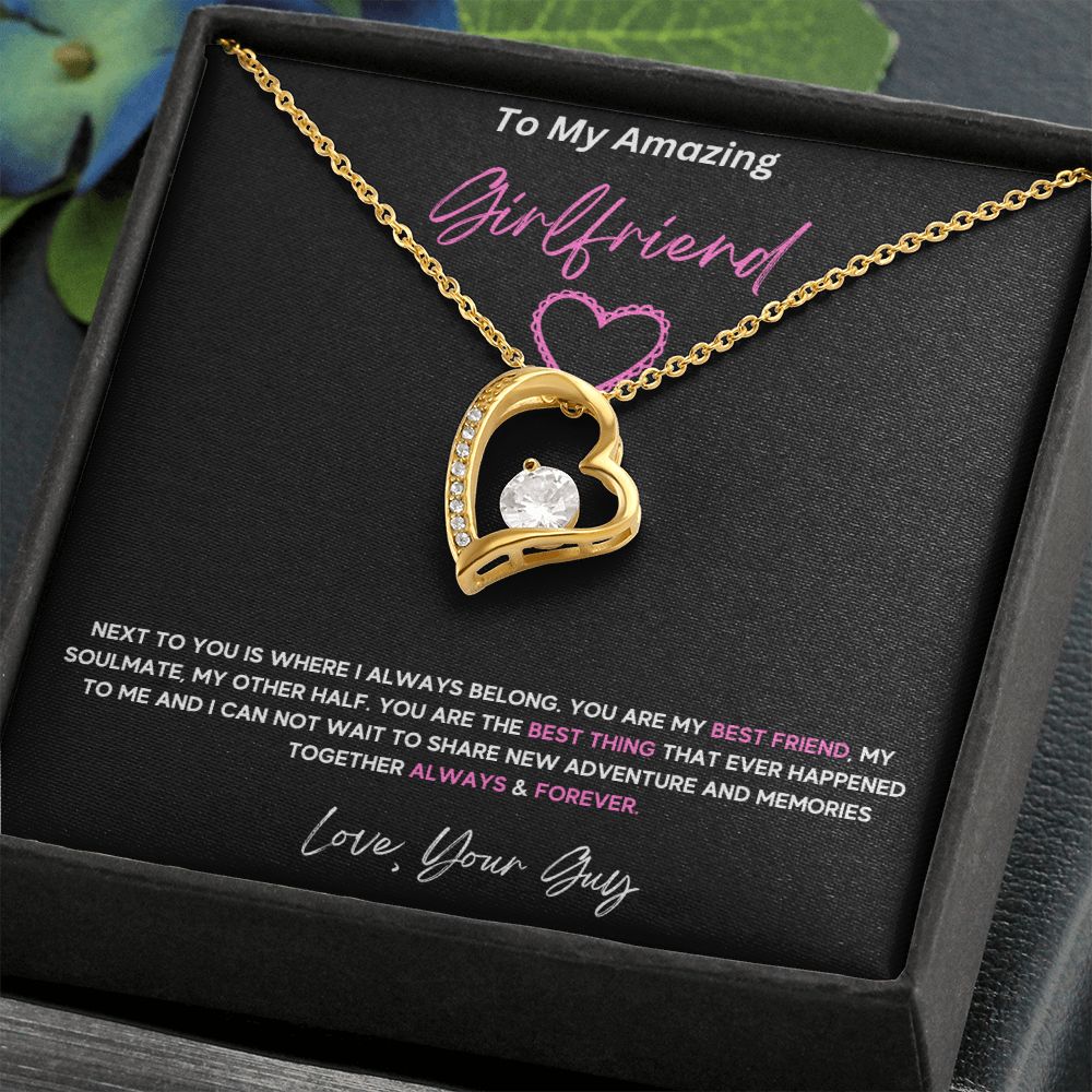 To My Amazing Girlfriend on demand love necklace message card