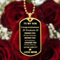 TO MY SON GRADUATION 2023 LOVE DOG TAG NECKLACE