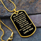TO MY SON DOG TAG BLK AND GOLD