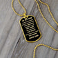 TO MY SON DOG TAG BLK AND GOLD