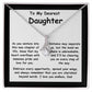 To My Dearest Daughter the message gift card from dad with the Alluring Beauty Necklace