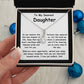 To My Dearest Daughter the message gift card from dad with the Alluring Beauty Necklace
