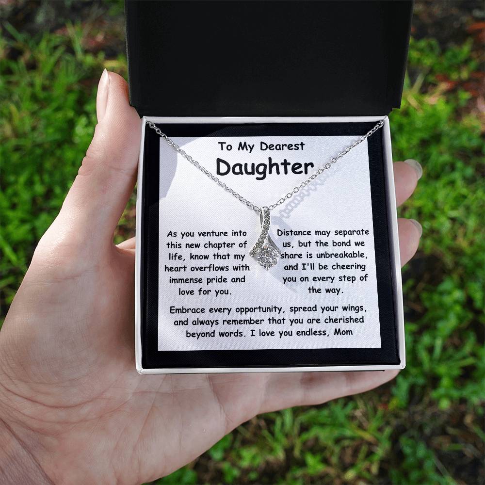 To My Dearest Daughter message card with the adorable Alluring Beauty Necklace.