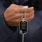 TO MY SON DOG TAG NEVER MGS BLK AND GOLD
