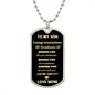 TO MY SON GRADUATION 2023 LOVE DOG TAG NECKLACE