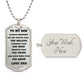 TO MY SON, DOG TAG SILVER AND BLACK FROM DAD