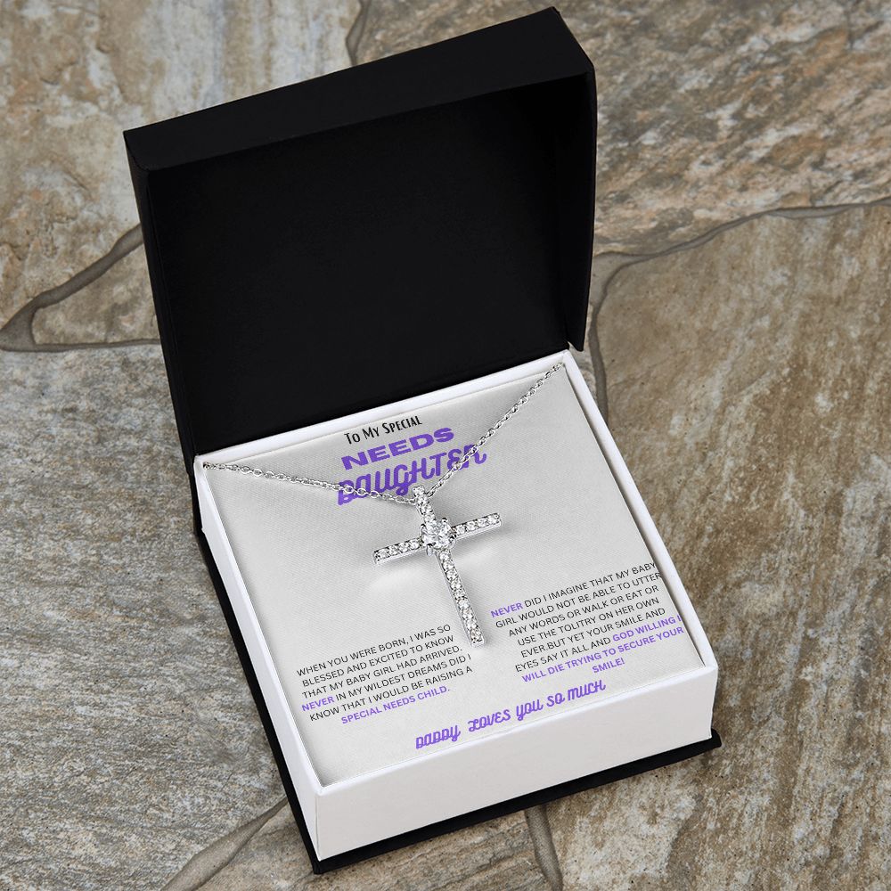 TO MY SPECIAL NEEDS DAUGHTER, A CZ CROSS NECKLACE ESPECIALLY FOR YOU