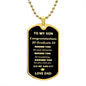 TO MY SON DAG TAG NECKLACE GRADUATION LOVE DAD