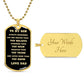 TO MY SON DOG TAG BLK AND GOLD