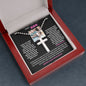 TO MY SPECIAL NEEDS SON FROM MOMMY STAINLESS CROSS NECKLACE