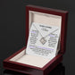 TO MY LOVING MOM LOVE KNOT NECKLACE FROM YOUR SON