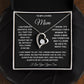 TO MY LOVING MOM A LOVE ONLY GIFT OF THE FOREVER LOVE NECKLACE FOR YOU BECAUSE I LOVE YOU.