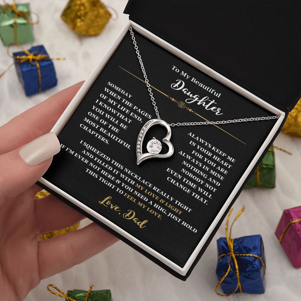 TO MY BEAUTIFUL DAUGHTER A FOREVER LOVE NECKLACE FOR DAD