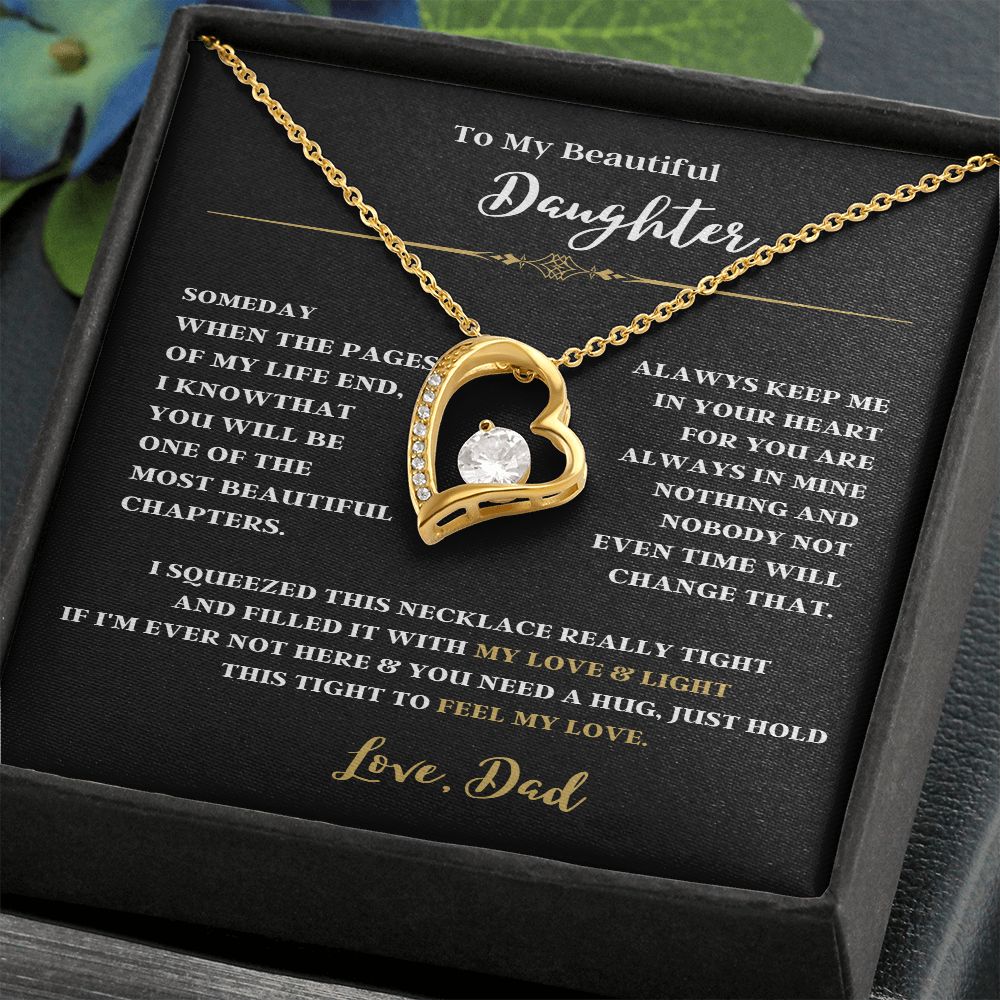 TO MY BEAUTIFUL DAUGHTER A FOREVER LOVE NECKLACE FOR DAD