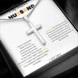 To My Handsome Husband Stainless Steel Cross Necklace with message card